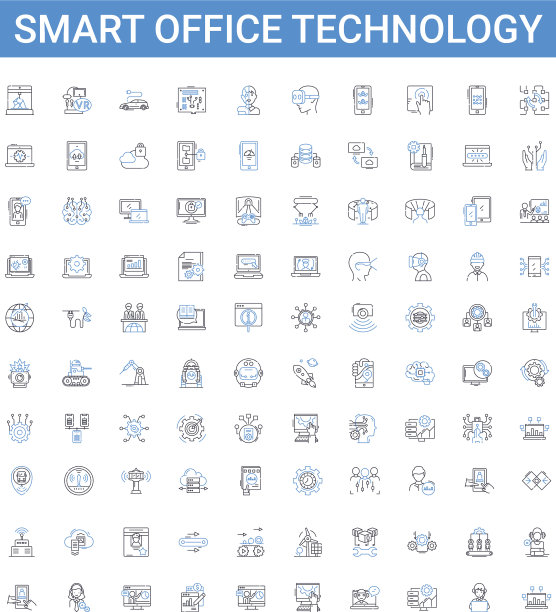 智能办公技术大纲图标集合图片下载