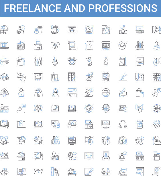 自由职业者和专业人士概述图标收集图片下载