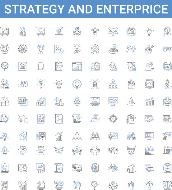 战略与企业大纲图标集合图片下载