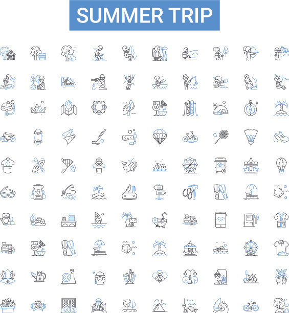 夏季旅行概述图标收集之旅图片下载