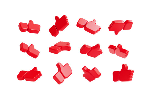 白色背景上的红色大拇指图标图片下载