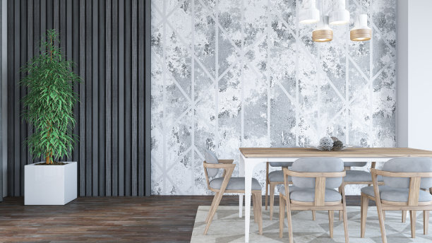 现代餐厅与空墙复印空间图片下载