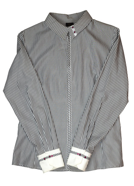 黑白条纹女式衬衫图片下载