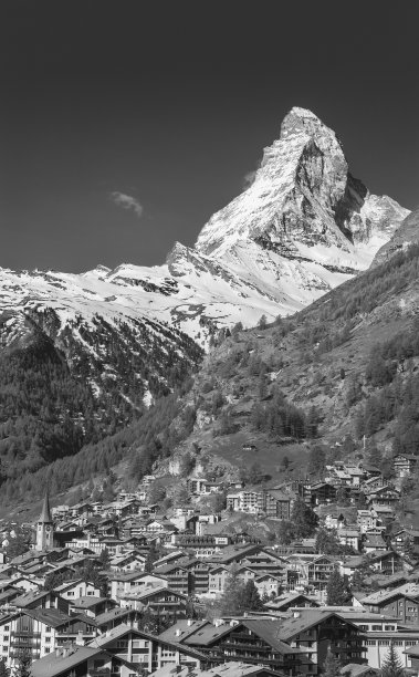 瑞士马特洪峰和采尔马特令人惊叹的景观图片下载