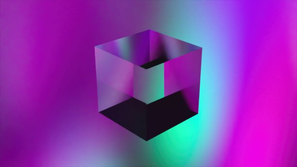 彩色彩虹立方体图片下载