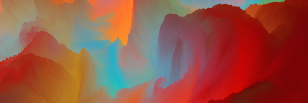 神奇的世界。色彩抽象的奇幻背景，超现实的梦幻风景。三维演示图片下载