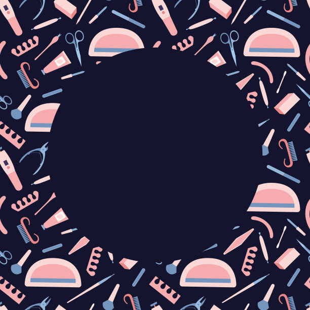 矢量美甲元素框架的文本图片下载