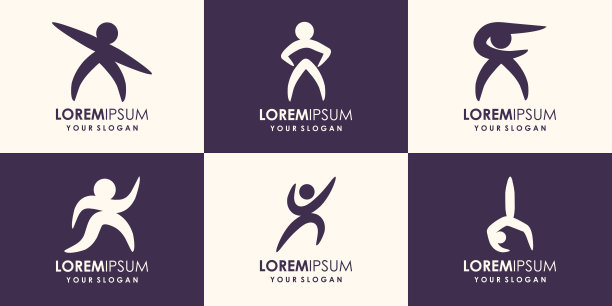 抽象人物标志设计。图片下载