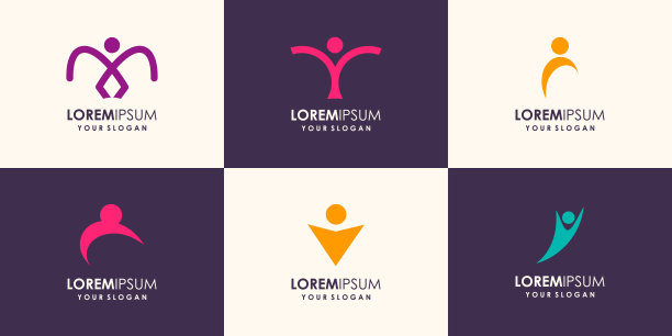 向量插图抽象人的优雅设计理念为标志与商业人士，健康，体育，援助图片下载