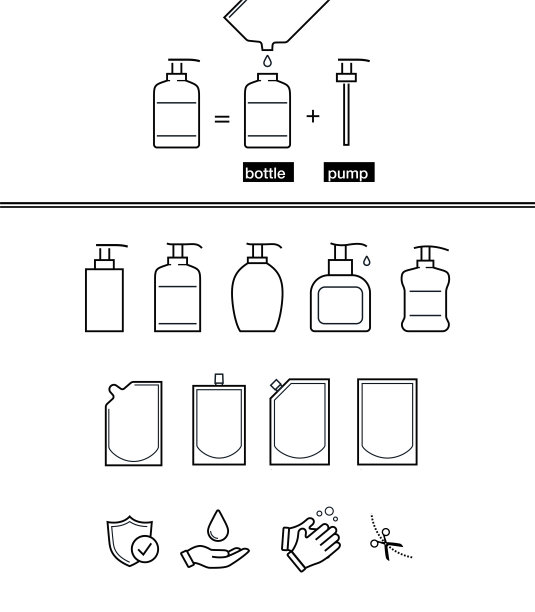填充过程的一组包装图标。矢量插图隔离在白色背景上。图片下载