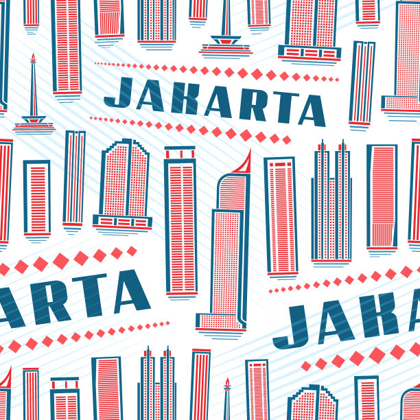 矢量雅加达无缝图案图片下载