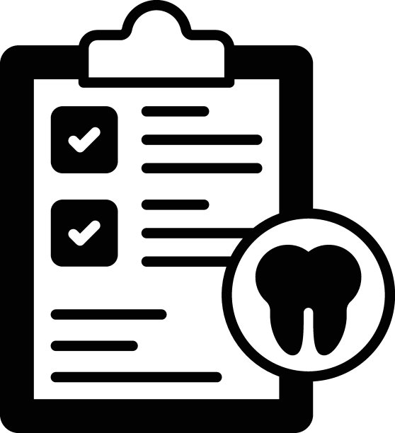 牙科病历史概念，牙齿评估和诊断报告矢量图标设计，齿科符号，口腔医学符号，牙科器械库存插图图片下载