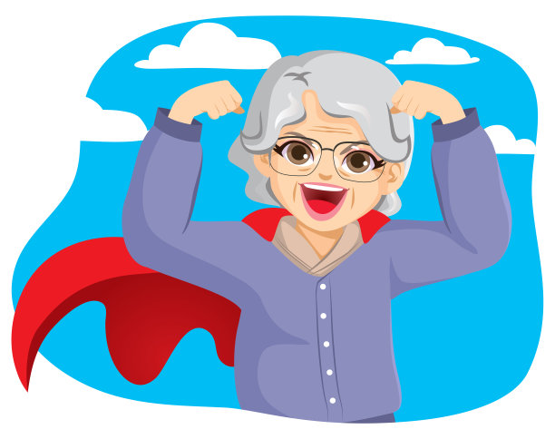 超级英雄坚强的老奶奶图片下载