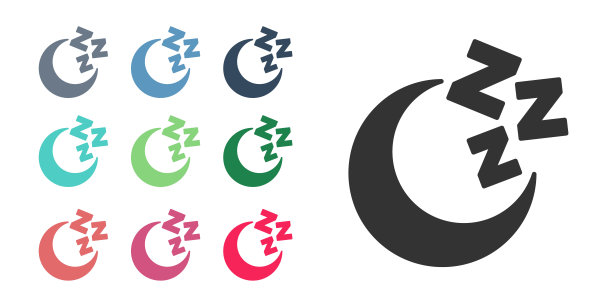 黑色的月亮和星星图标孤立在白色的背景。多云的夜晚标志。梦是睡眠的象征。满月。晚上或睡觉时间标志。设置图标彩色。向量图片下载