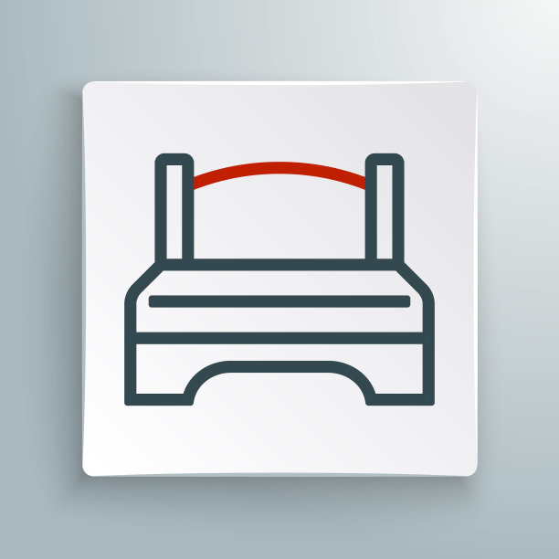 线大床的两个或一个人的图标孤立的白色背景。色彩缤纷的轮廓概念。向量图片下载