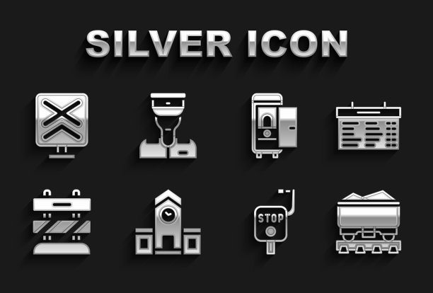 集火车站、车板、煤车、紧急刹车、铁路终点、车厢厕所、铁路道口、列车员标志于一体。向量图片下载