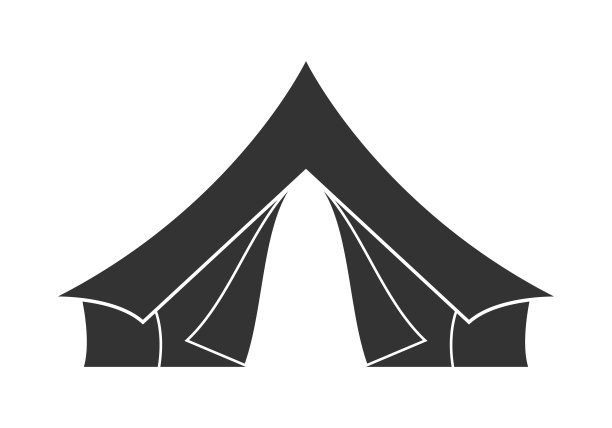 露营或旅游帐篷图标。露营的标志、符号。矢量插图。图片下载