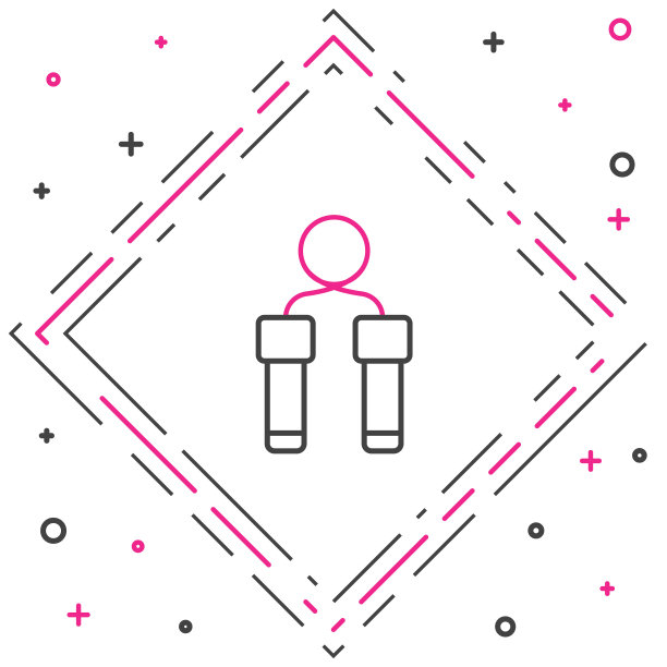 线跳绳图标孤立的白色背景。跳绳。运动设备。色彩缤纷的轮廓概念。向量图片下载