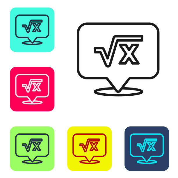 X的平方根符号图标，矢量图图片下载
