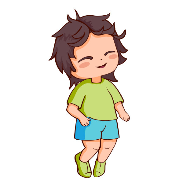 可爱的卡哇伊跳跃的孩子在五颜六色的服装设计元素为世界儿童节，学校图片下载