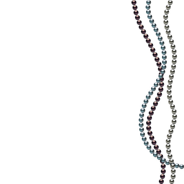 漂亮的珍珠项链。珠宝。珠子装饰。矢量插图。白色背景。边境。图片下载