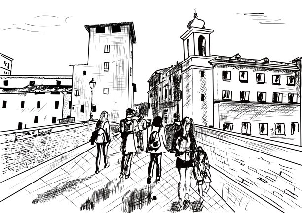 意大利的一条老街图片下载