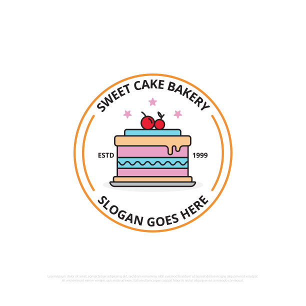 甜蛋糕面包店标志设计矢量，平面设计食品标志，标志，甜蛋糕标志设计矢量，最适合您的品牌识别图片下载
