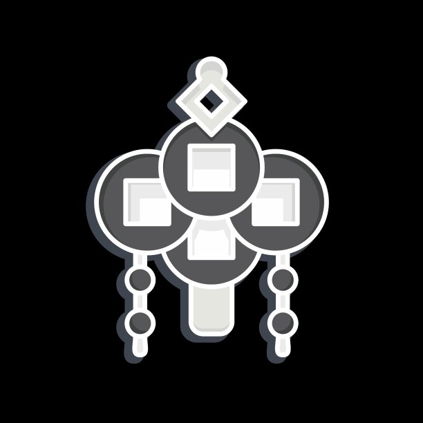 图标护身符。与中国新年的象征有关。光滑的风格。简单的设计可编辑图片下载