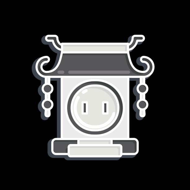 图标门。与中国新年的象征有关。光滑的风格。简单的设计可编辑图片下载