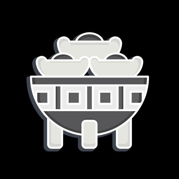 图标碗。与中国新年的象征有关。光滑的风格。简单的设计可编辑图片下载