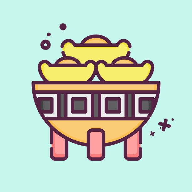 图标碗。与中国新年的象征有关。MBE风格。简单的设计可编辑图片下载