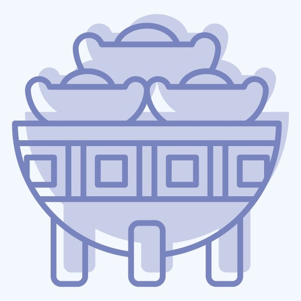 图标碗。与中国新年的象征有关。双音风格。简单的设计可编辑图片下载