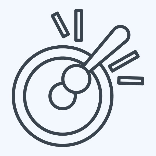 图标锣。与中国新年的象征有关。行风格。简单的设计可编辑图片下载