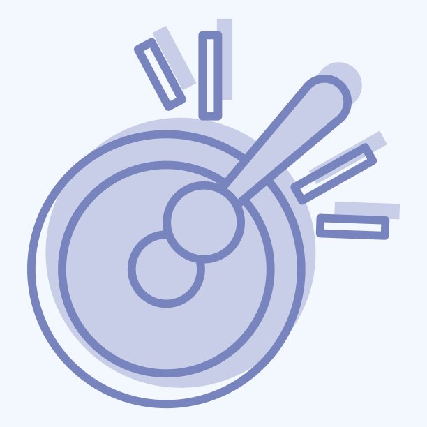 图标锣。与中国新年的象征有关。双音风格。简单的设计可编辑图片下载