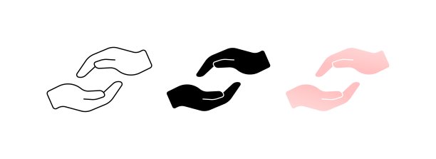 的帮助。不同的风格，颜色，帮助符号。矢量图标。图片下载