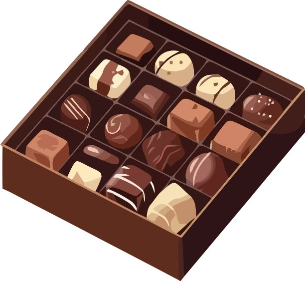 豪华巧克力松露装在可爱的盒子里图片下载