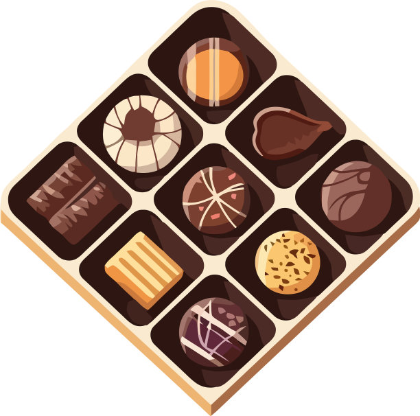 甜巧克力甜点图标平面背景图片下载
