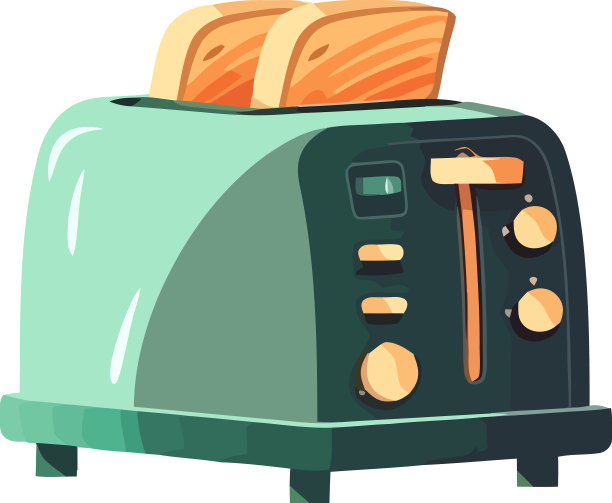 烤面包机手柄会弹出新鲜的面包当早餐图片下载