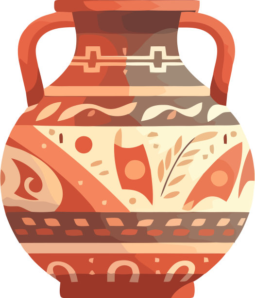 华丽的陶瓷花瓶，花卉图案设计图片下载