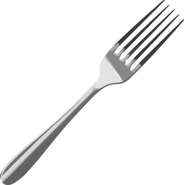 闪亮的银质叉子准备用餐了图片下载