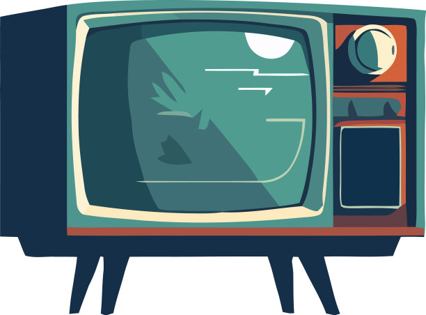 带模拟调谐旋钮的老式电视机图片下载