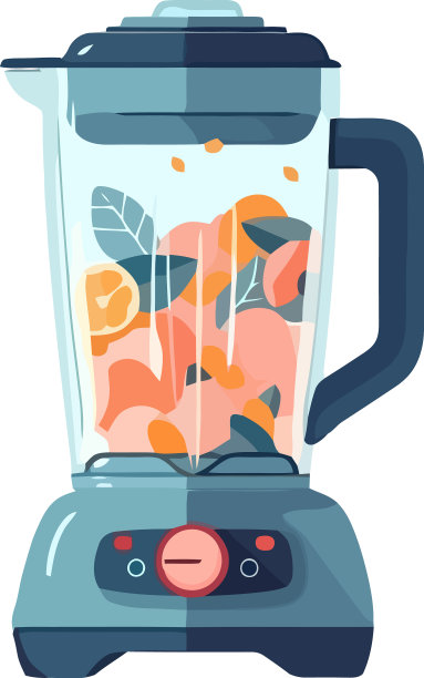 用电动搅拌器混合的新鲜水果冰沙图片下载