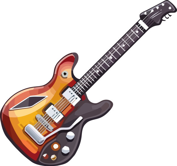 橙色电吉他乐器图片下载