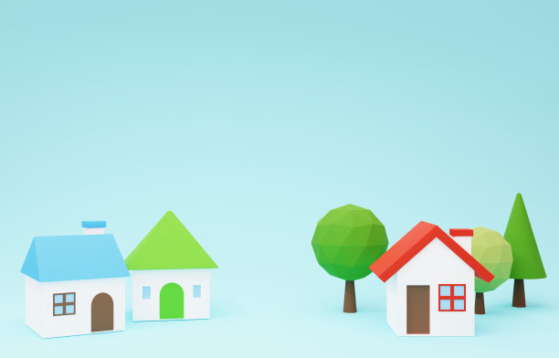 一个可爱的小房子的3d图像图片下载