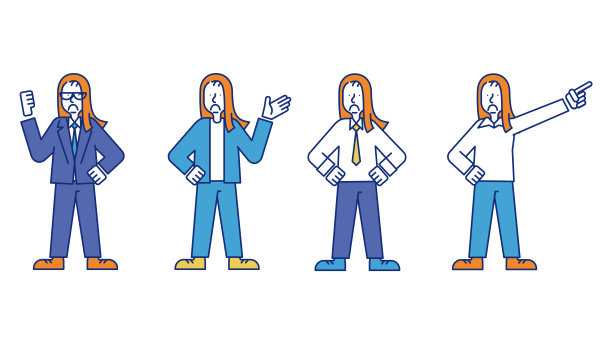 男性商务人士插画组S图片下载