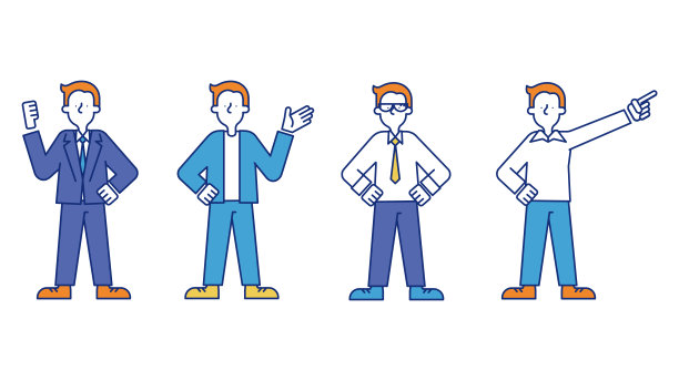 男性商务人士插画组F图片下载