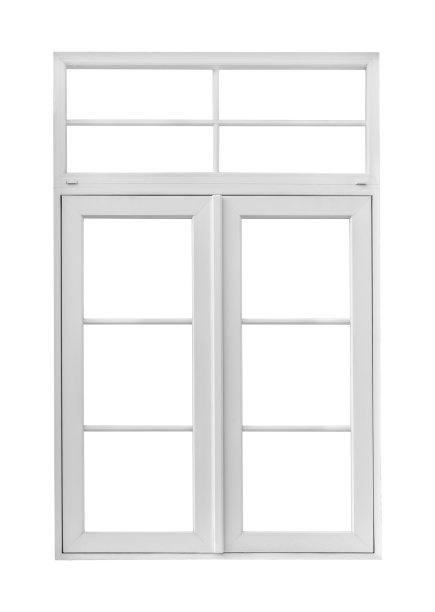 真正的老式房子窗框孤立在白色背景图片下载