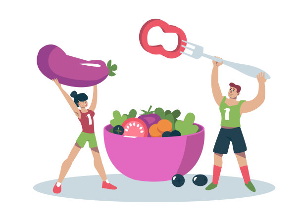 一男一女拿着蔬菜。健康积极的生活方式图片下载