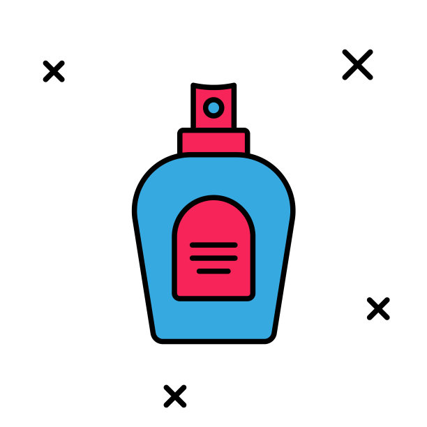 填充轮廓香水图标孤立的白色背景。向量图片下载