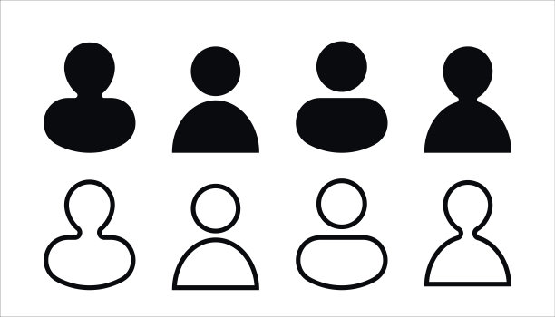 人类符号图标集。头像的男性和女性象形文字图片下载